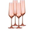 thumbnail image 5 of HomeRoots 485152 Translucent Champagne Flutes, Blush - Set of 4, 5 of 5