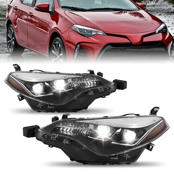 For 2017 2018 2019 Toyota Corolla SE XLE XSE Sedan 4Dr Headlights Headlamps Pair