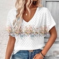 thumbnail image 2 of TaTaai Casual V Neck Short Sleeve T Shirts for Women Loose Fit Solid Color Blouse 2026 Soft Comfort Summer Daily Top Gift, 2 of 6