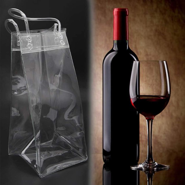 Paquete de 6 bolsas de hielo de PVC a prueba de fugas con asa de transporte, enfriador de botellas de champán Banban XianweiShao 9024715312976