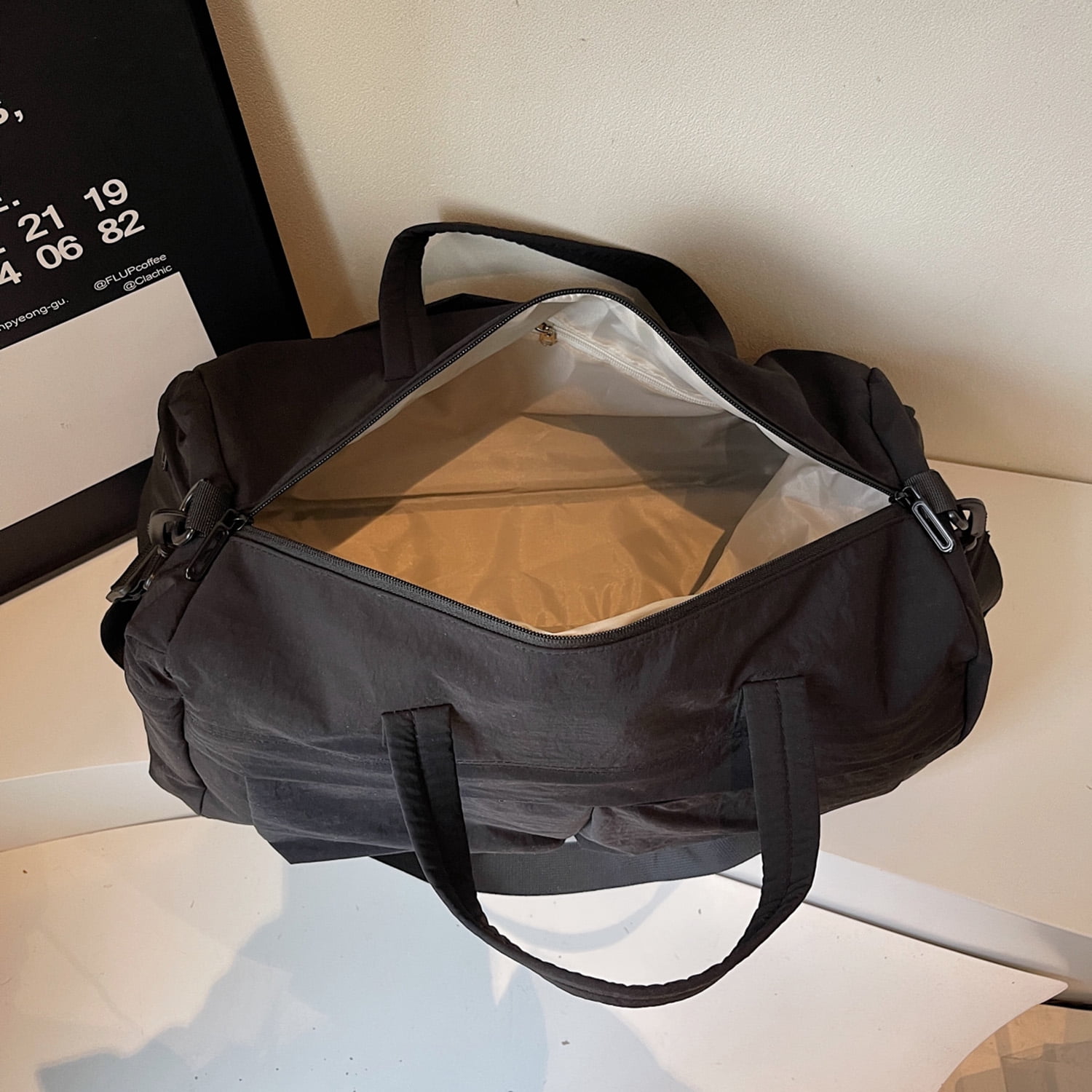 URSOFINE Travel Duffle Bag with Shoes Compartment, Overnight Weekender Bag with Wet Pocket, Small Gym Bag for Women and Men, Luggage Bag with Trolley Sleeve for Airplane