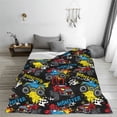 thumbnail image 5 of Honeii Monster Car Print Fleece Blanket - Throw Blanket for Bed, Sofa, Couch, Camping, and Travel , Microplush Ultra Soft Warm Blanket-60"x50", 5 of 7