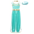thumbnail image 4 of Sholeno Robe de Danse Sans Manches pour Filles Conte de Fées Halloween Princesse Arabe Cosplay Vert Clair 10, 4 of 6