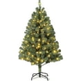 thumbnail image 3 of IDEALHOUSE 7.5FT Green Christmas Tree with Decorative Lights, Realistic Full Shape, 1450 Tips, Hinged Branches, Metal Stand, Foot Switch, Quick Assembly, Festive Display for Home or Business, 3 of 8