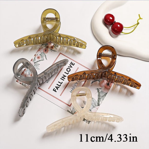 Pinzas para el pelo para niña y mujer, accesorio para el cabello, color negro, cola de caballo, horquilla, pasador de cangrejo, regalo, 3/4 piezas