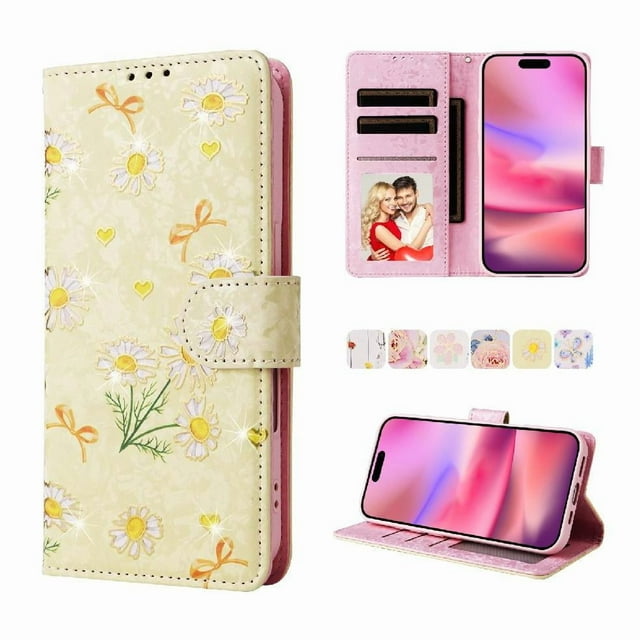 FOXDOCK Floral Wallet Phone Case for Xiaomi Redmi Note 14 Pro 5G , PU Leather Flip Case with Card Slots, Shockproof Kickstand Folio Cover