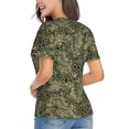 thumbnail image 3 of Vsdgher Green Snake Skin Women Shirts V Neck Short Sleeve Tops T-Shirt Basic Tees, S to 3XLSmall, 3 of 5