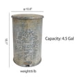 thumbnail image 3 of Vintage Metal Step On Trash Can With Lid 4.5 Gallon Farmhouse Rustic Garbage Can Waste Bin for Kitchen Bathroom Bedroom Porch, 3 of 9