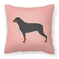 thumbnail image 1 of Carolines Treasures BB3666PW1818 Rottweiler Coussin Décoratif en Tissu à Damier Rose, 1 of 1