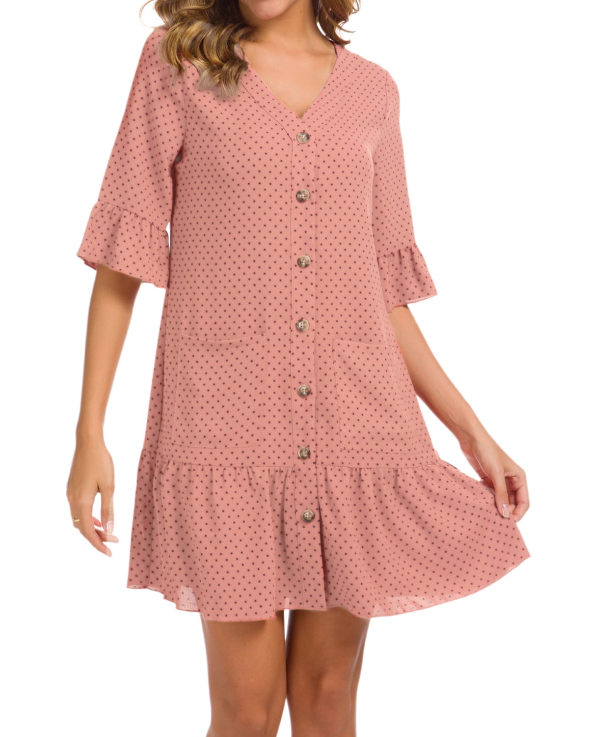 polka dot dress with pockets