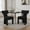 Black+Grey1, variant on Modern Dining Chairs Set of 2, Upholstered Chenille Armless Chairs with Rubberwood Legs, Curved Back Accent Chairs for Dining Room and Living Room, White and Black2