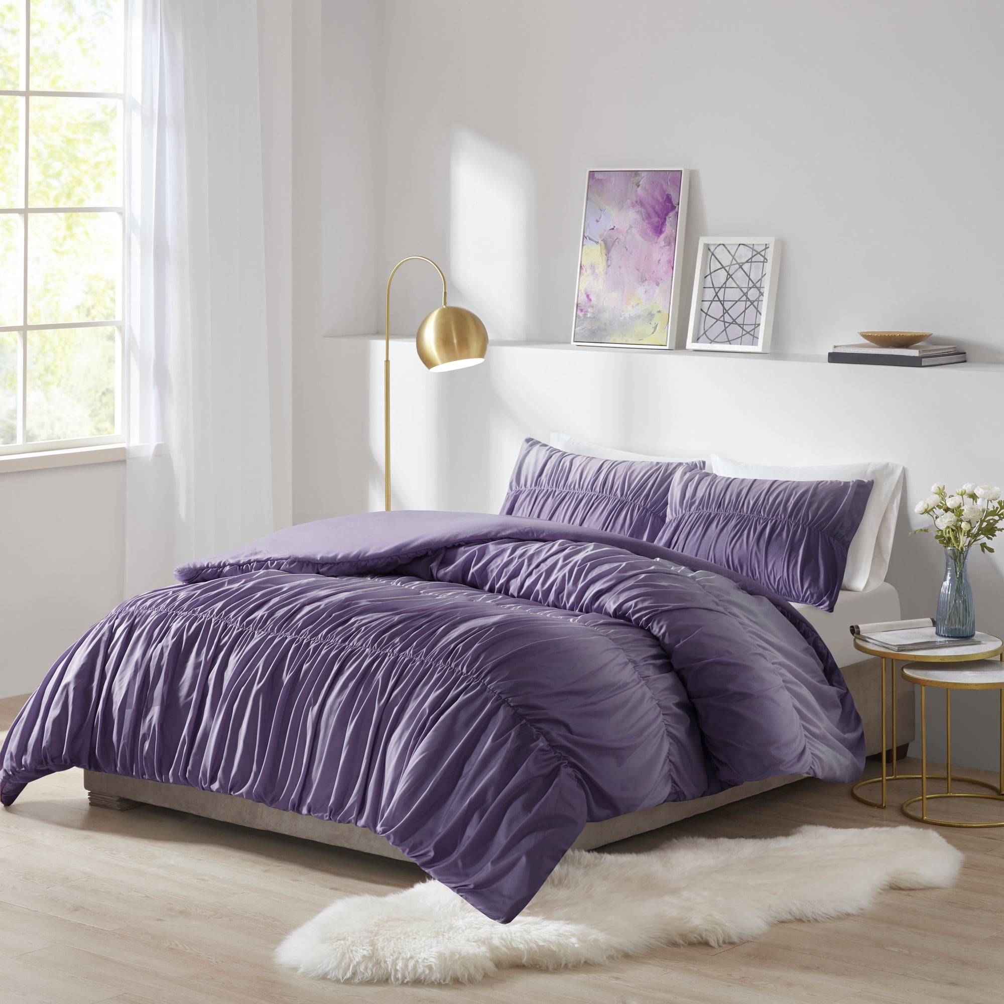 Home Essence Apartment Lydia Ombre And Ruched Duvet Cover Set