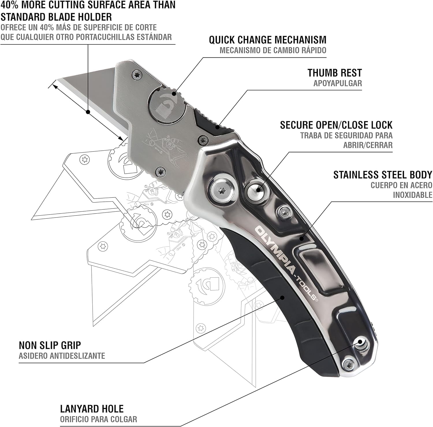 33-125 Turbofold Stainless Steel Utility Knife
