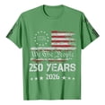 thumbnail image 4 of 250th Anniversary USA Shirts Men Short Sleeve T Shirts Loose Red White and Blue Print Pullover Independence Day Patriotic Tops 4th of July Celebration Party Crew Neck 1776-2026 Tees Light Green M, 4 of 5