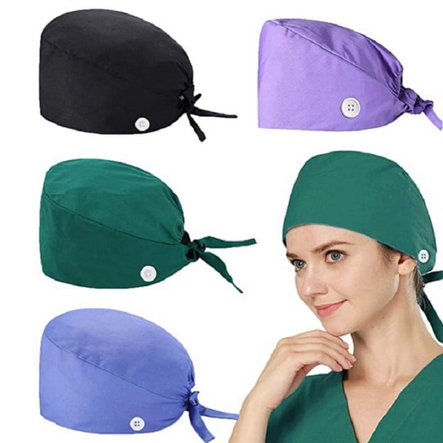 Gorro de enfermera de 4 Uds. gorro sanitario para laboratorio de enfermería gorro de trabajo para operador a prueba de polvo
