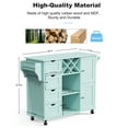 thumbnail image 5 of Sfugno Large Kitchen Island on Wheels, Mobile Kitchen Island Cart with 4 Drawers, Wine Bar Rack, Spice Rack and Storage Cabinets for Kitchen Dining Room,Light Blue, 5 of 9