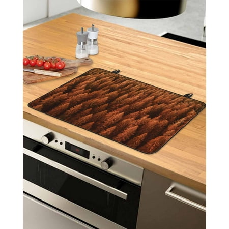 

Burnt Orange Forest Stove Top Covers for Electric Stove Heat Insulation Fireproof Glass Cooktop Cover Counter Top Glass Stove Cover for Prevent Scratches 31 x24 Pine Trees Modern Mysterious Art