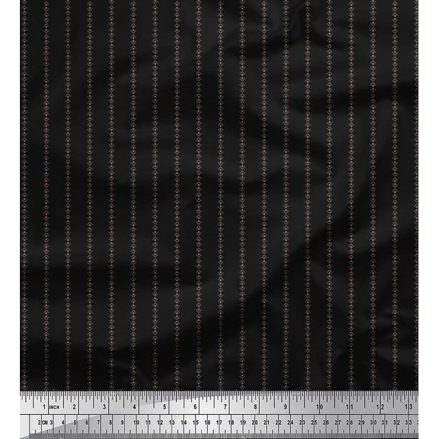 Soimoi Polyester Crepe Fabric Square & Plus Sign Shirting Print Fabric by Yard 42 Inch Wide