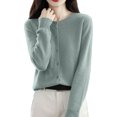 thumbnail image 6 of Resicozy Cardigan Sweaters for Women Lightweight Cozy Long Sleeve Tops Plus Size Warm Button Up Down Cardigan Mint Green M, 6 of 7