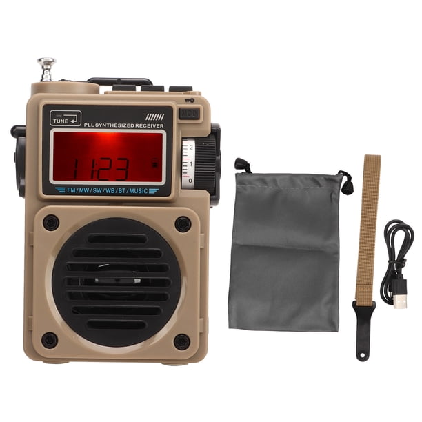 Radio de bolsillo inalámbrica Bluetooth FM AM SW WB Onda corta Compatible con tarjeta de memoria Radio digital recargable multifunción