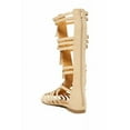 thumbnail image 2 of West Blvd Nairobi Nude Leather Flat Open Toe Knee High Gladiator Fringe Sandals (Beige, 6.5), 2 of 5