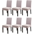 thumbnail image 1 of Dining Chair Cover Set of 6 Thicker Plush Stretch Spandex Dining Chair Slipcovers Removable Washable Decorative Chair Protector Seat Covers for Dining Room Home Wedding Party Hotel Decor(Light Grey), 1 of 8