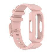 Binduo Silicone One-Piece Smart Watch Wrist Strap Bracelet Replacement for Fitbit Ace 3 (Light Pink)