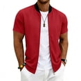 thumbnail image 2 of Full Zip T Shirts for Men Short Sleeve Summer Lightweight Cardigans with Pockets Casual Athletic Workout Shirts, 2XL, 2 of 8