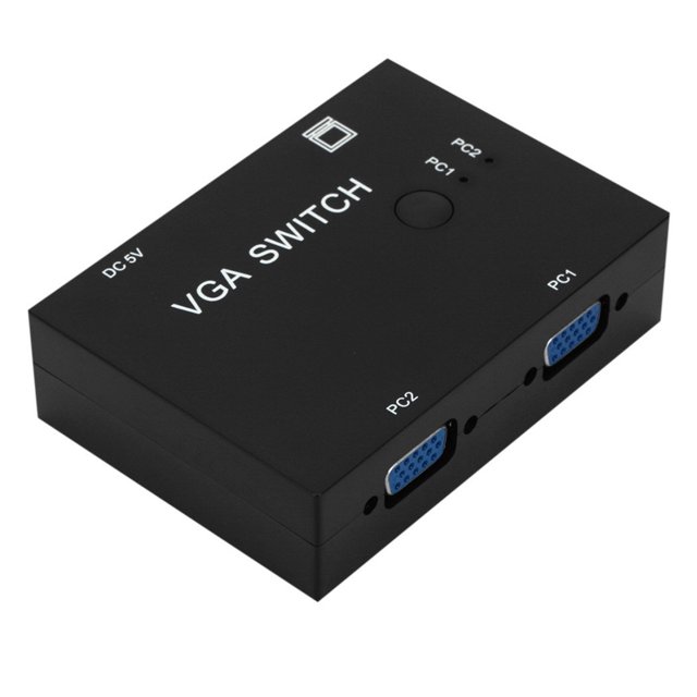 2 In 1 Out VGA Switch Splitter 2 Port VGA Video Converter Adapter 1080P VGA Cable Switcher ,Fast and Stable Transmission