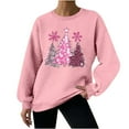 thumbnail image 2 of Ndbuld Women's Fashion Loose Casual Christmas Printed Round Neck Long Sleeve Hoodless Sweatshirt Long Sleeve Fall Tops Oversized,S, 2 of 5