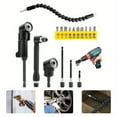 thumbnail image 5 of 17 Piece Angle Screwdriver Attachment, 105° Angle Screwdriver Cordless Screwdriver Attachment, Angle Screwdriver Kit with L Key, 3 Hex Shanks, Bit Holder Extension, Builder's Angle Drill Attachment, 5 of 7