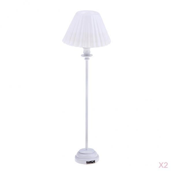 Dollhouse Miniature LED Floor Lamp Light Model Battery Operated Kids Toy Decors 