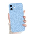 thumbnail image 1 of Funda de teléfono MZELQ para iPhone 16 Plus Silicone Wave Ripple Blue, 1 of 6