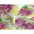 thumbnail image 3 of Ambesonne Tropical Quilted Coverlet 3 Pcs, Plumeria Hibiscus Exotic, King Size, Hot Pink Reseda Green, 3 of 4