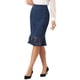 thumbnail image 4 of Falda de encaje de cola de sirena vintage elegante para mujer INSPIRE CHIC, falda lápiz ajustada de oficina, color azul oscuro M, 4 of 6