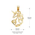 thumbnail image 3 of 14K Yellow Gold Unicorn Charm Pendant For Necklace or Chain, 3 of 6