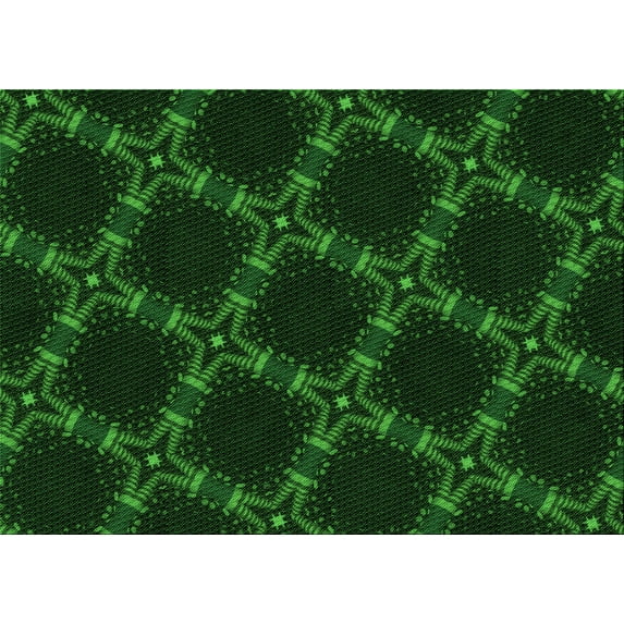 Ahgly Company Machine Washable Indoor Rectangle Transitional Green Area Rugs, 4' x 6'