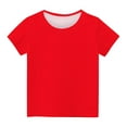 thumbnail image 5 of Cethrio Big Girls T Shirts, Casual Solid Color Short Sleeve Crewneck Summer Tops Red Size 5-6 T, 5 of 5