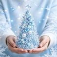 thumbnail image 3 of DIY Beaded Christmas Tree Kit, Sparkling Holiday Craft Set with Pearls, Crystals & Beads, Handmade Christmas Decoration for Adults, Blue, 3 of 5