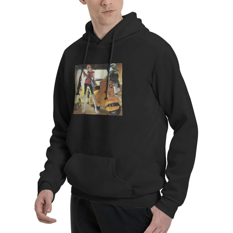 Flcl Fooly Anime Cooly Hoodie Mens Fashion Loose Long Sleeve Sweatshirt Comfortable With Pocket Pullover Hoody Large