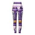 thumbnail image 5 of adviicd Womens Halloween Soft Comfy Leggings Printed Stretchy Leggings Yoga Pants (Purple, S), 5 of 7