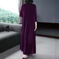 thumbnail image 5 of Prolriy Robe en Velours pour Femmes Printemps et Automne Nouvelle Robe Longue en Velours Doré Européenne et Américaine Col Rond Fin pour Femmes 2025 Violet TTTTG, 5 of 5