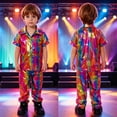 thumbnail image 2 of Ulitacool Boy Outfits Crewneck Long Sleeve Cartoon Prints T Shirts Pants Charm Toddler Wear 3-4 Years Multicolour, 2 of 9