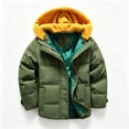 thumbnail image 3 of OGLCCG Boys Winter Coat Zip up Warm Puffer Jacket Windproof Thicken Outerwear with Detachable Hood,Size 5, 3 of 6