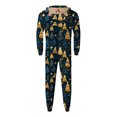 thumbnail image 6 of Odeerbi Christmas Onesie Pajamas for Family Holiday Sleep Jumpsuit Long Sleeve Family Christmas Pajamas Matching Sets Dad Fashion Lattice Print Plush Jumpsuit Sleepwear PJs Set Black, 6 of 6