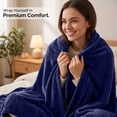 thumbnail image 4 of Moonlight20015 Fleece Blanket, Soft Microplush, Lightweight, Thick and Warm Cozy Comforter, Twin (60x80) Navy, 4 of 8
