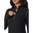 thumbnail image 4 of ClimateRight by Cuddl Duds Stretch Fleece Women's Long Sleeve Mock with Half Zip Base Layer Top, Sizes XS to 4X, 4 of 7
