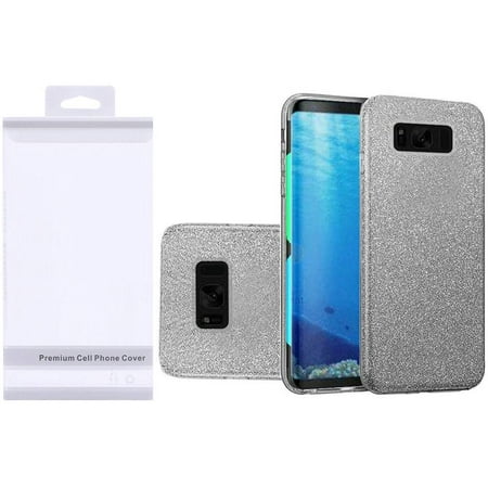 For Samsung S8 Hybrid Clear PC TPU with Glitter Paper - (Best Paper To Smoke Weed)