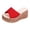 Red, variant on Womens Wedge Sandals Chunky Platform High Heels Open Toe Slip on Slides Casual Dressy Summer Beach Shoes Pink Size 9