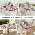 thumbnail image 7 of Round Fitted Tablecloth with Elastic Edges Fits 36"-44" Round Tables Pioneer Colorful Floral Waterproof Table Cover Washable Indoor and Outdoor for Party Kitchen Dinner Banquet Patio Picnic, 7 of 7